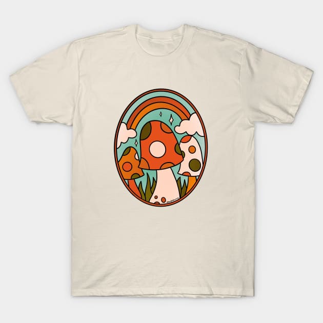 Stained Glass Mushroom T-Shirt by Doodle by Meg